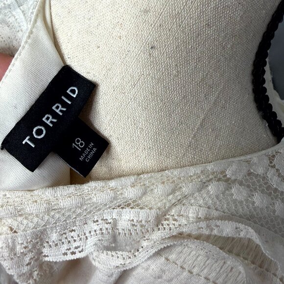 Torrid Ivory Lace High Neck Sleeveless Lined Tiered Dress Size 18 - Picture 13 of 13